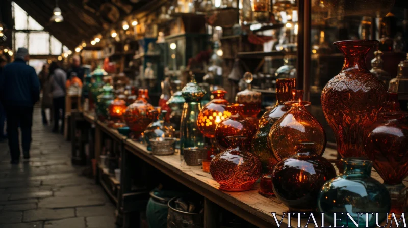 Captivating Glass Vases | Nostalgic Atmosphere | Vibrant Street Scenes AI Image