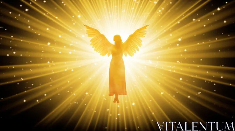 Celestial Angel with Outstretched Wings AI Image
