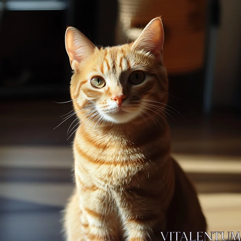 Ginger Cat in Sunlight AI Image