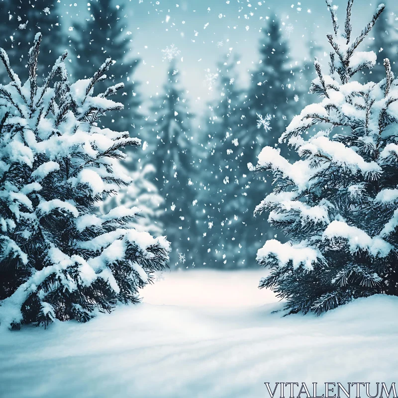 Peaceful Winter Wonderland AI Image