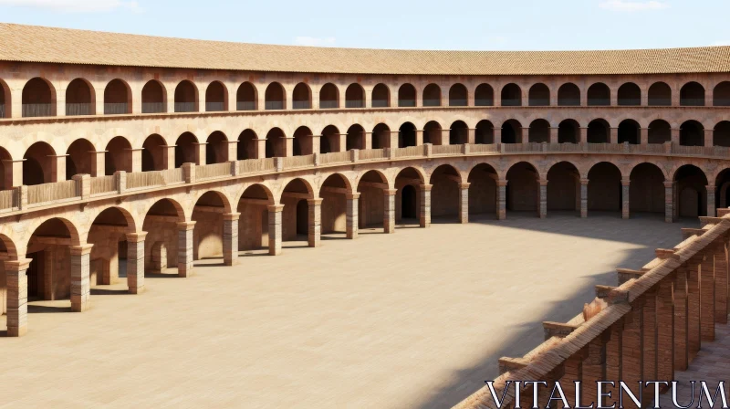 Ancient Roman Amphitheater Interior View AI Image