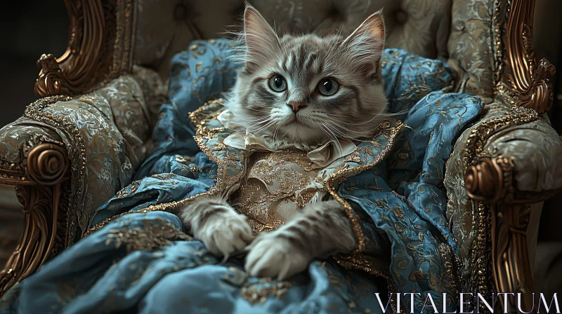 AI ART Luxurious Fashion for a Royal Kitten