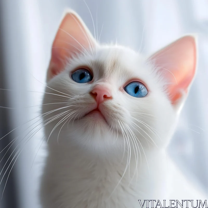 White Cat with Blue Eyes - Pet Photography AI Image