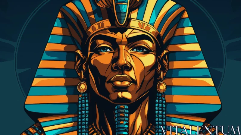 Ancient Egyptian Pharaoh Portrait AI Image