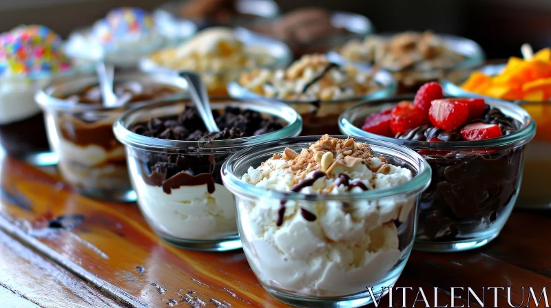 Exquisite Desserts in Glass Jars | Tempting Ice Cream Delights AI Image