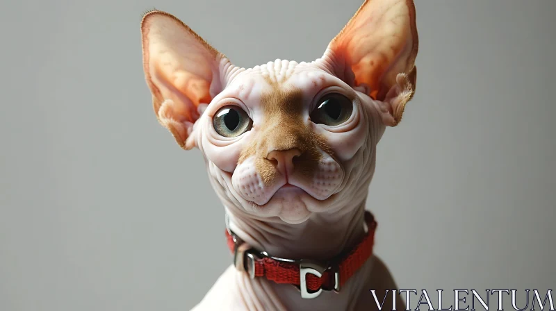 Expressive Sphynx Cat Close-Up with Striking Features AI Image