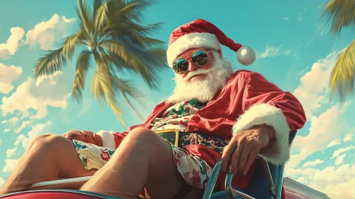 Tropical Santa Claus on Holiday