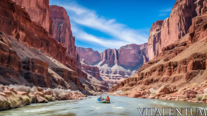 Canoeing in the Grand Canyon: A Captivating Natural Wonder AI Image