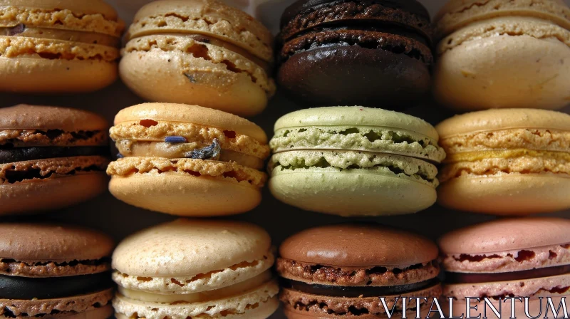 AI ART Colorful Macarons: A Delightful French Pastry Composition