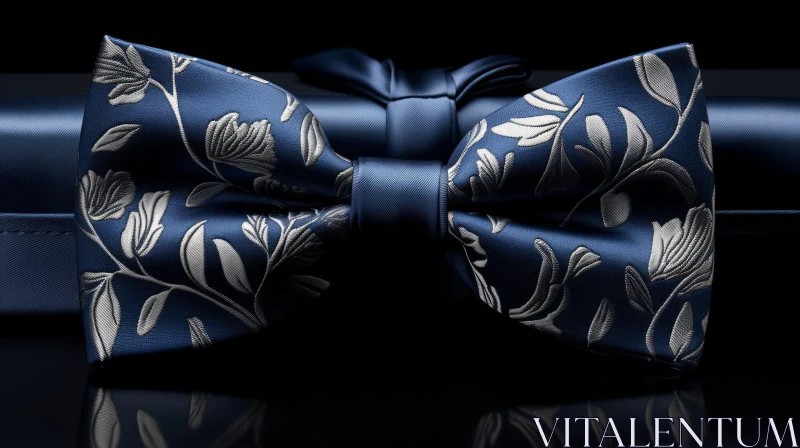 Dark Blue Floral Bow Tie - Fashion Statement AI Image