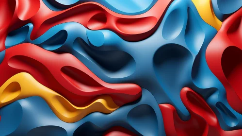 Fluid 3D Abstract Waves | Modern Background Art