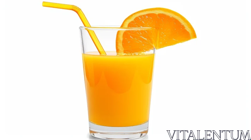 AI ART Refreshing Orange Juice with Fresh Orange Slice