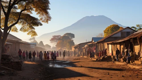 Serene Walk on a Traditional Street: A Captivating Image