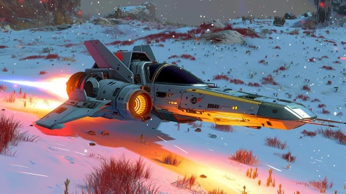 Snowy Space Rogue: A Stunning Sci-Fi Artwork