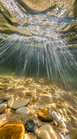 Sunlight Dancing Underwater on Rocks