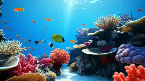 Colorful Coral Reef with Fish - Underwater Scene