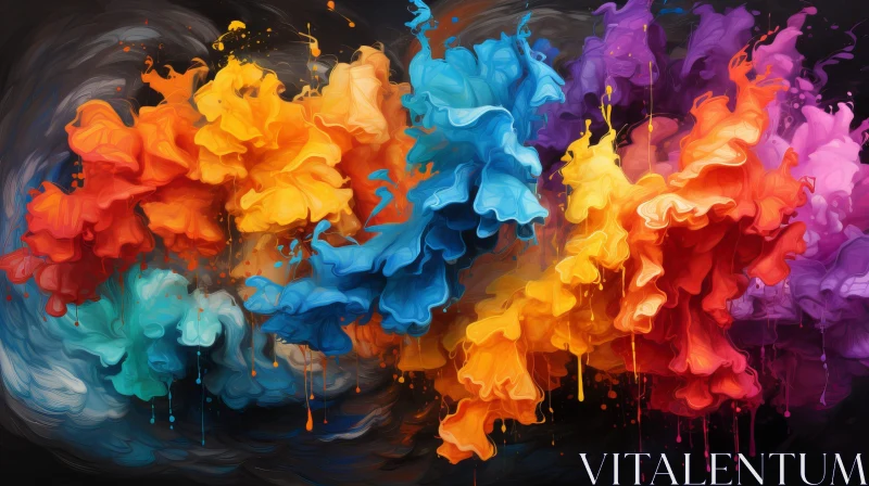Dynamic Abstract Painting | Vibrant Energy and Harmony AI Image