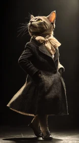 Whimsical Portrait of a Fashionable Cat