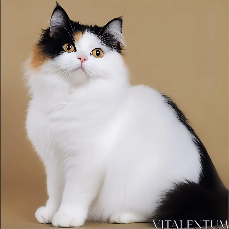 Graceful Calico Cat in Neutral Setting