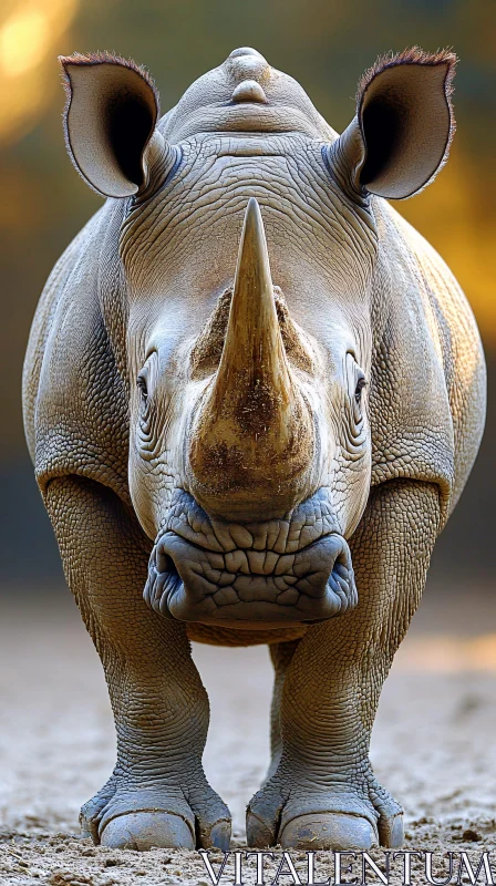 Rhinoceros with Prominent Horn