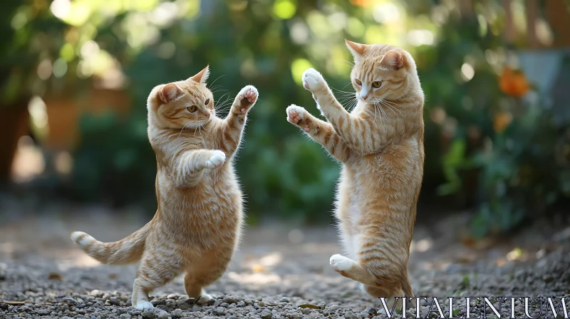 Orange Tabby Cats Playful Interaction
