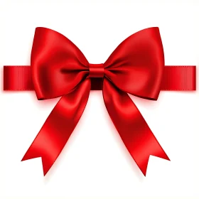 Elegant Red Ribbon Bow for Festive Decoration