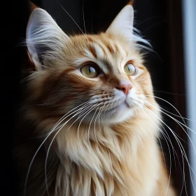 Golden Fur Cat Close-Up with Whiskers