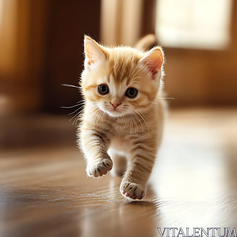 Playful Ginger Kitten Indoors