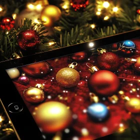 Christmas Decorations on Tablet