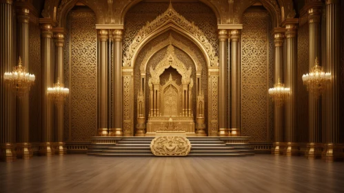 Golden Palace Hall in Iban Art - Detailed 3D Design
