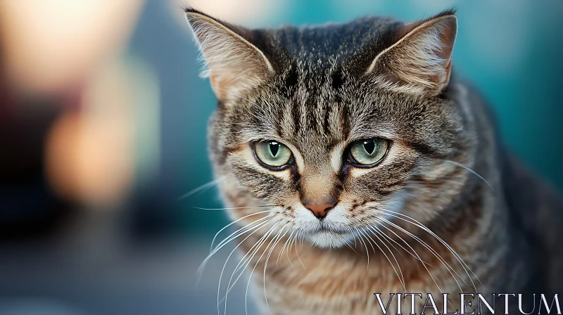 Captivating Feline Portrait with Green Eyes AI Image