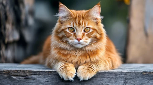 Serene Orange Feline with Striking Eyes