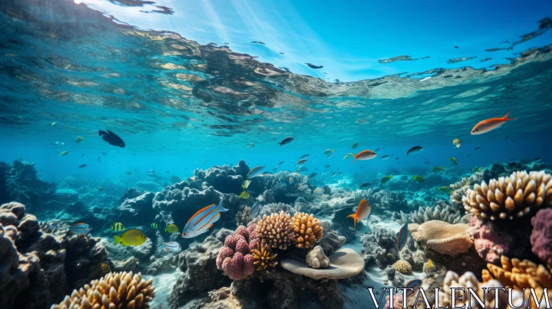 Captivating Underwater Coral Reef and Fish - Environmental Activism AI Image