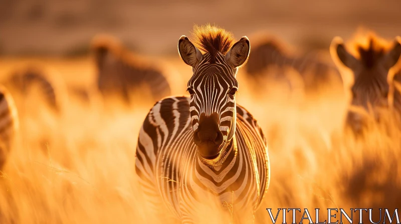 Majestic Zebra in Natural Habitat AI Image