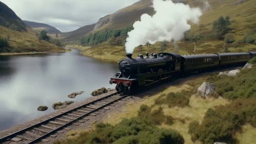 Serene Steam Train Journey: Traditional British Landscapes