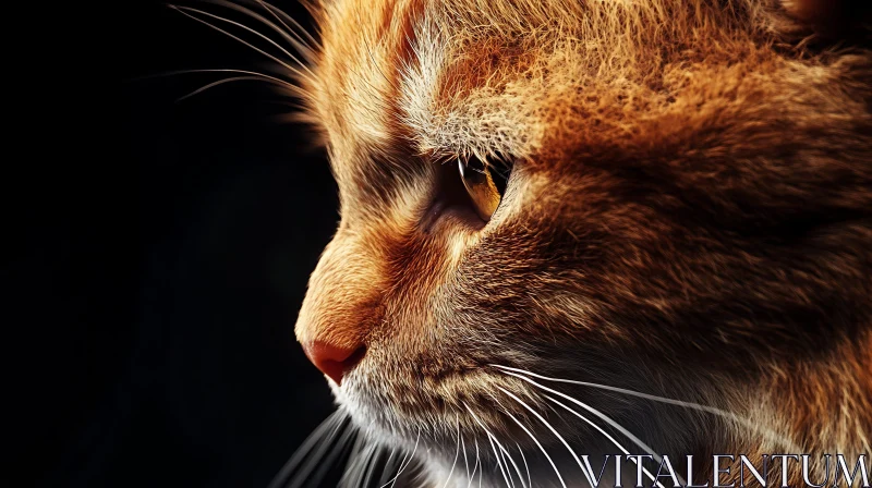 AI ART Ginger Cat Close-Up with Detailed Fur