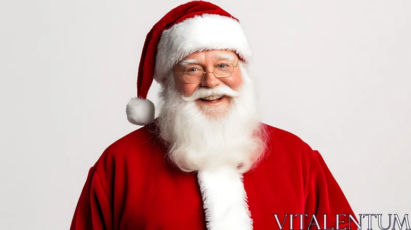 Smiling Santa Claus with White Beard AI Image