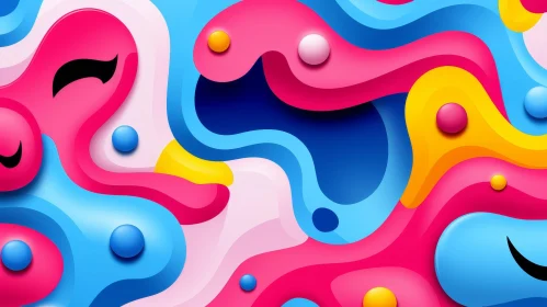 Vivid Abstract Colorful Background - Organic Shapes in Motion