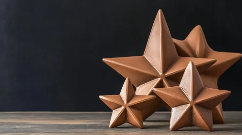 Geometric Bronze Star Ornaments