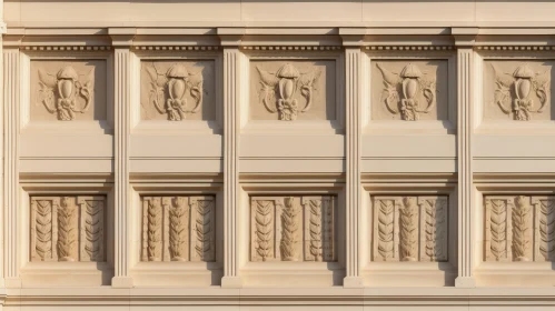 Classical Building Facade Fragment with Detailed Ornaments
