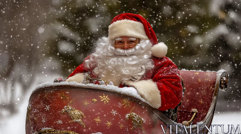 Santa in Festive Holiday Setting AI Image