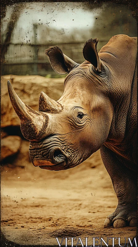 Close-up of a Rhinoceros AI Image