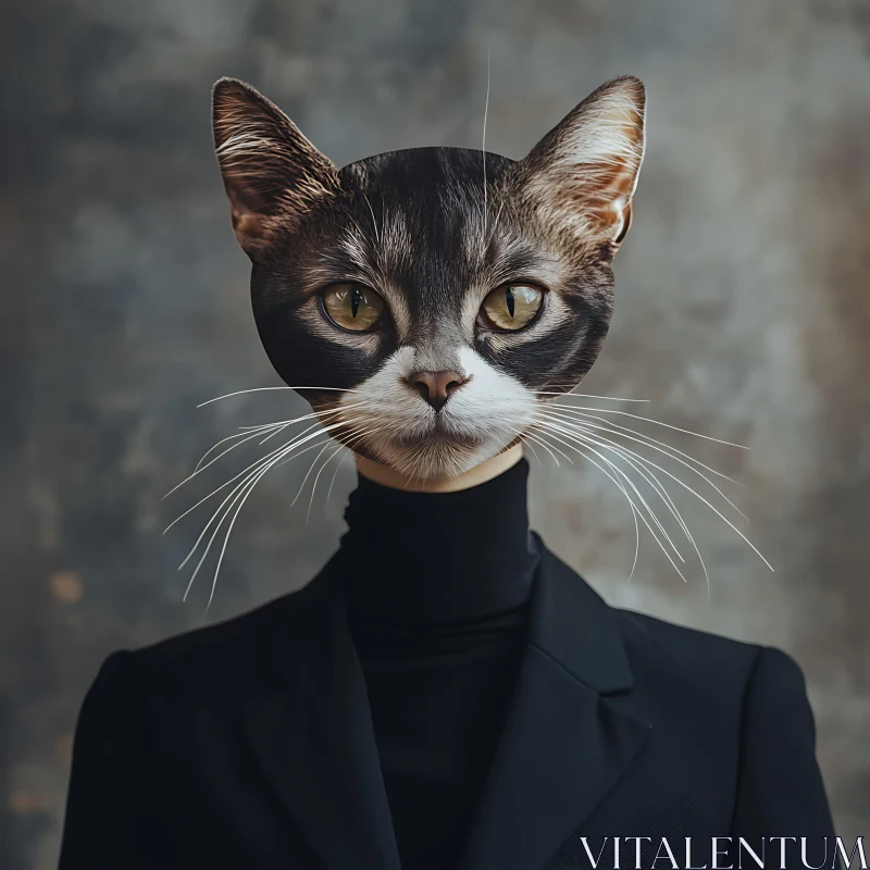 Mystical Cat-Human Merge AI Image