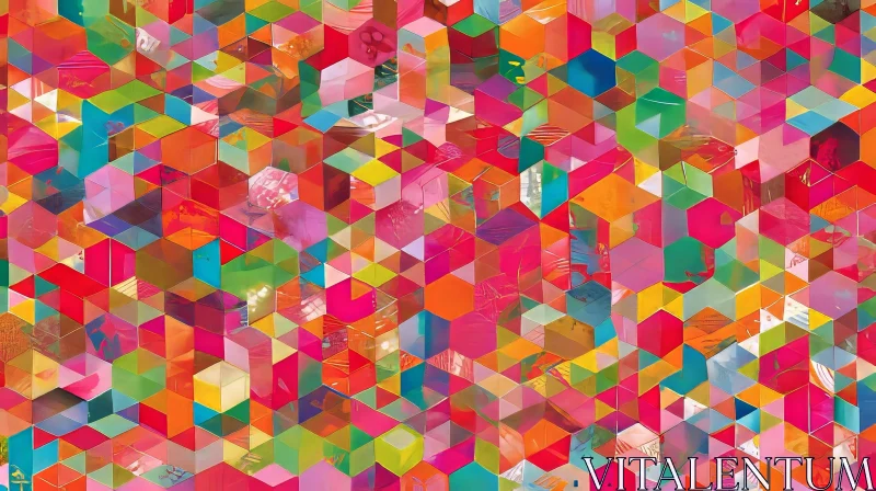Colorful Hexagon Geometric Abstract Painting AI Image