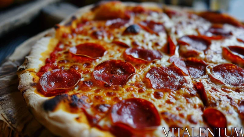 Delicious Pepperoni Pizza on Wooden Cutting Board AI Image