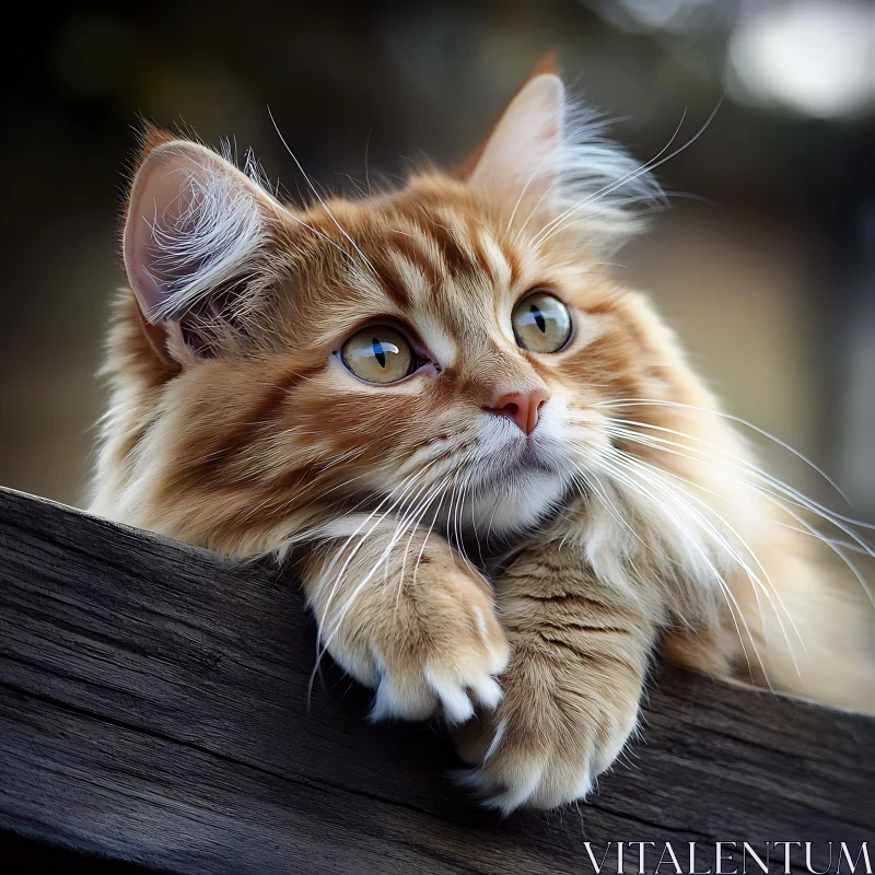 Adorable Orange Tabby Cat Close-Up AI Image