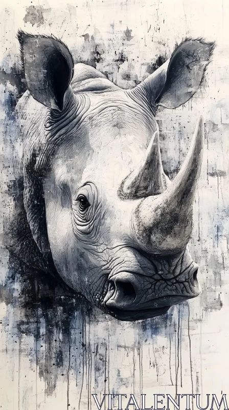 AI ART Artistic Expression of Rhinoceros Power