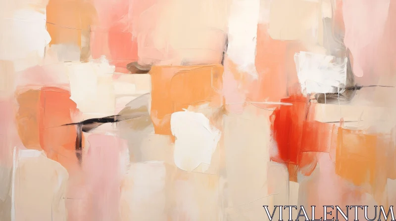 Expressive Abstract Painting in Soft Pastel Colors AI Image