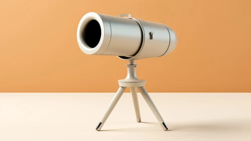 Silver Telescope 3D Illustration
