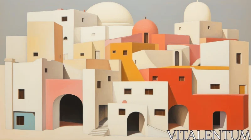 Urban Cubist Cityscape - Abstract Architecture AI Image